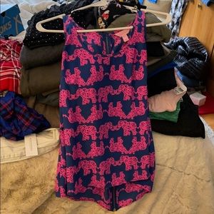 Lilly Pulitzer silk tank elephants size small
